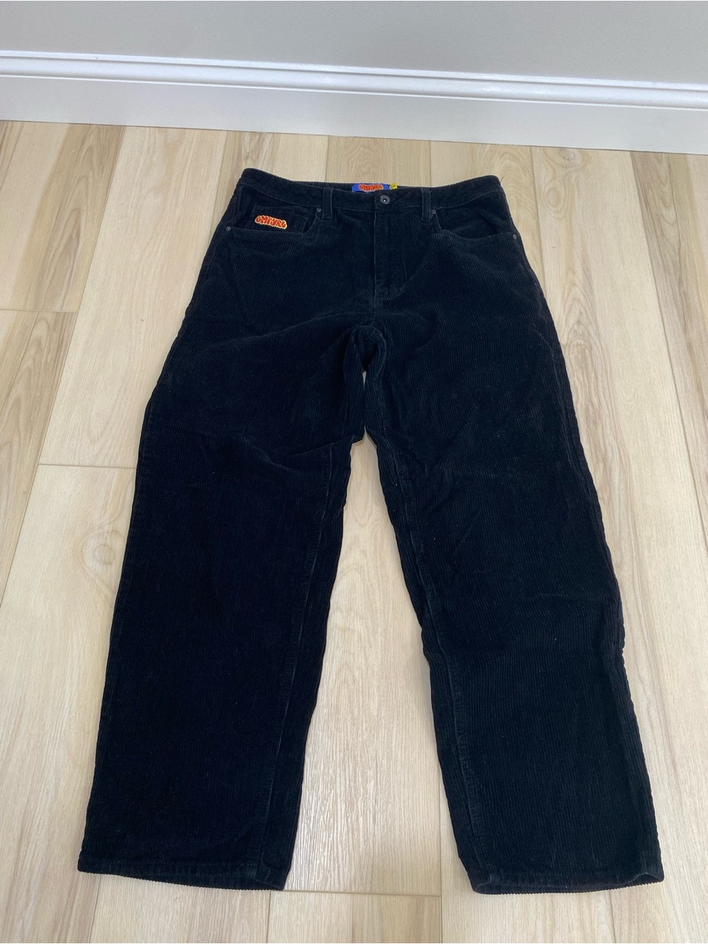 Empyre Corduroy Black Loose Fit Skate Pants | Size 34 Y2K